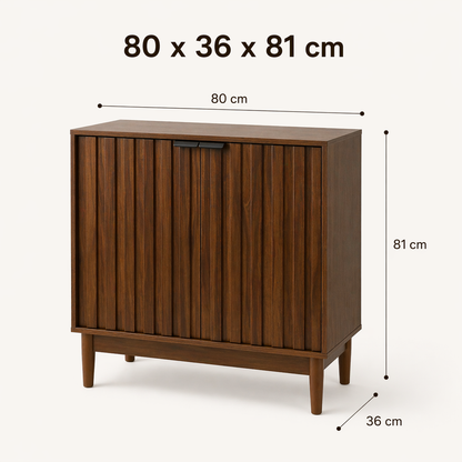 Credenza Bufetera Mueble 2 Puertas para Sala Comedor Alacena pequeña Coffee Bar Station Recibidor (Nogal)